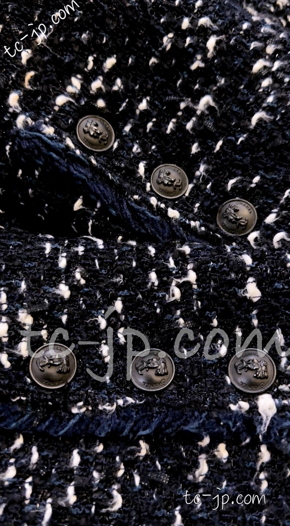 CHANEL 04A Navy Black Tweed Jacket 40 シャネル ネイビー・ブラック・ツイード・ジャケット 即発