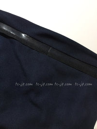 CHANEL 09S Black Navy Pearl Belt Strapless Cocktail Dress 38 シャネル パールベルト・チューブワンピース 即発