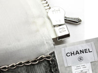 CHANEL 09S Silk tweed Zip Jacket 40 シャネル ・グレー・シルク ツイード ジップ アップ ジャケット 即発