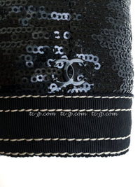 CHANEL 13C Black Sequins Cropped Party Zipper Jacket Keira Knightley 34 36 シャネル ブラック スパンコール クロップド丈 パーディー ジッパー ジャケット キーラ・ナイトレイ 着用 即発