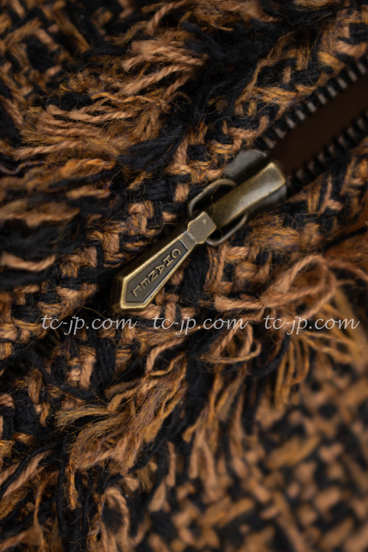 CHANEL 10A Brown Fringe Trimmed Jacket 34 38 シャネル ブラウン フリンジ トリム ジャケット 即発