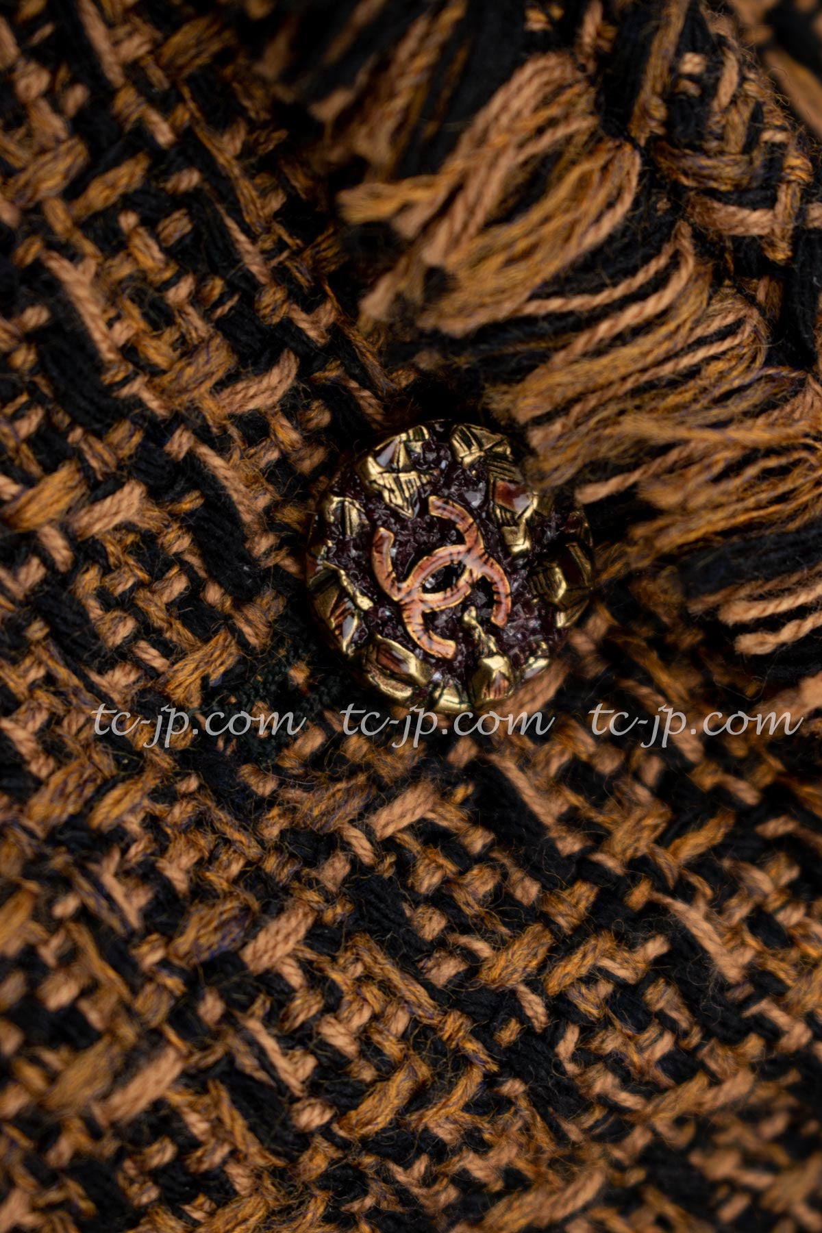 CHANEL 10A Brown Fringe Trimmed Jacket 34 38 シャネル ブラウン フリンジ トリム ジャケット 即発
