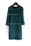 CHANEL 12A Dark Green Tweed Dress 34 40 シャネル グリーン・ツイード・ワンピース 即発