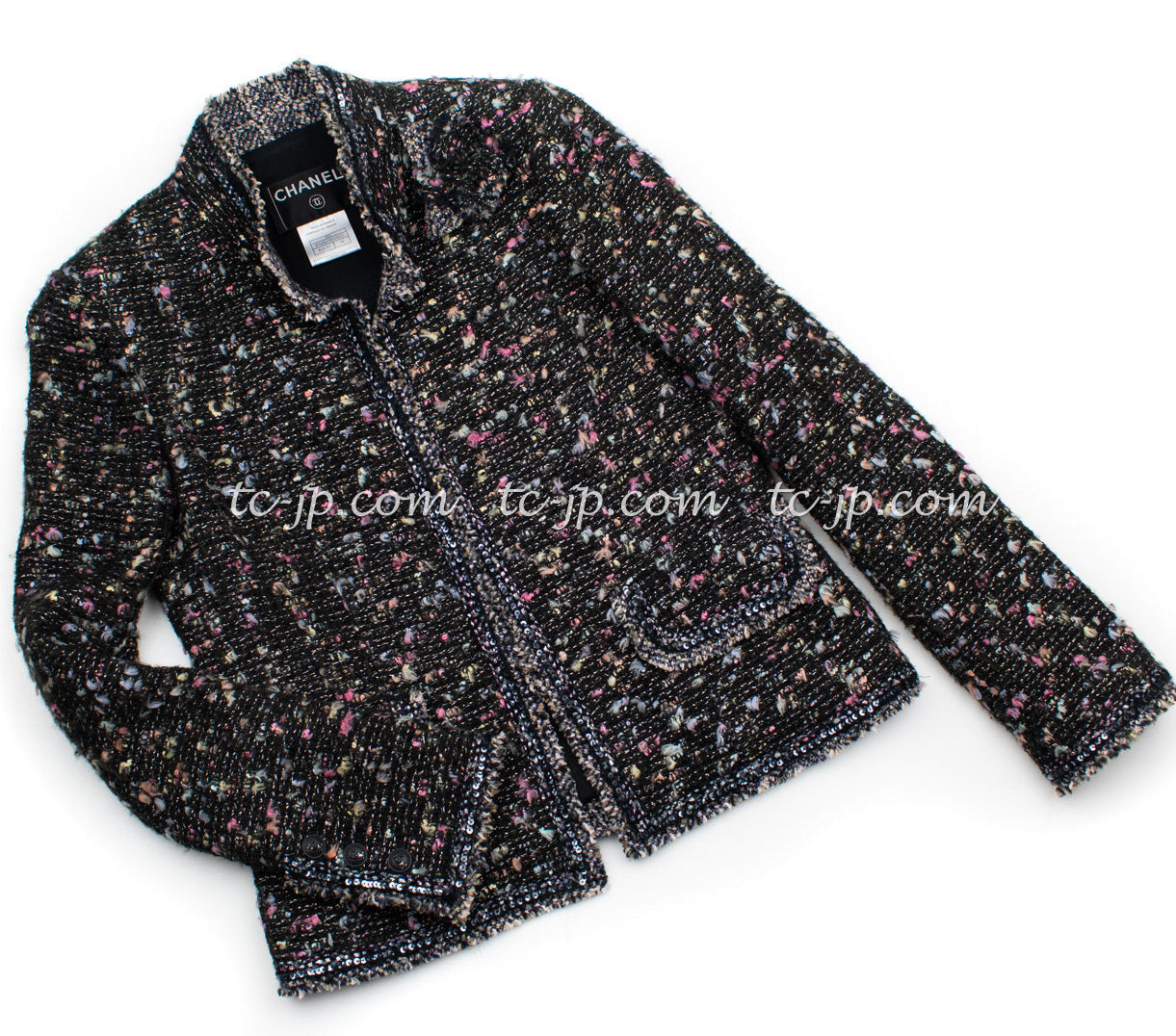CHANEL 04A Multicolor Tweed Jacket Skirt Suit 38 シャネル マルチカラー ツイード ジャケット スカート スーツ 即発