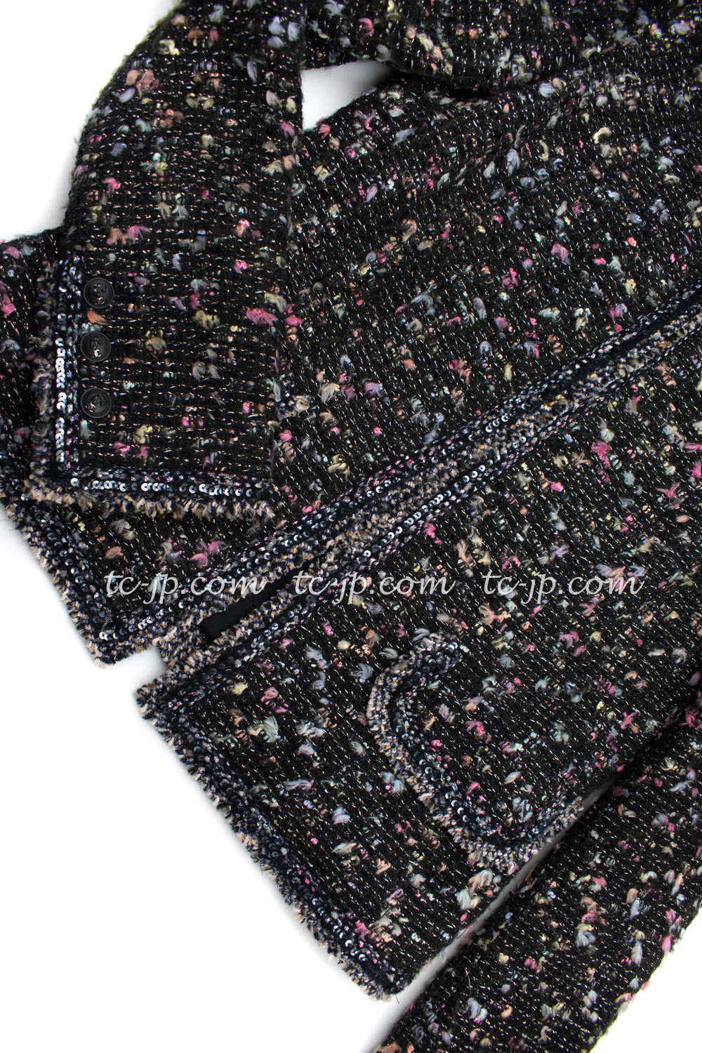 CHANEL 04A Multicolor Tweed Jacket Skirt Suit 38 シャネル マルチカラー ツイード ジャケット スカート スーツ 即発