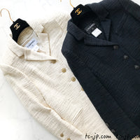 CHANEL 12PF Gripoix Button Ivory Tweed Jacket 36 38 シャネル グリポア宝石ボタン・アイボリー・ツイード・ジャケット 即発