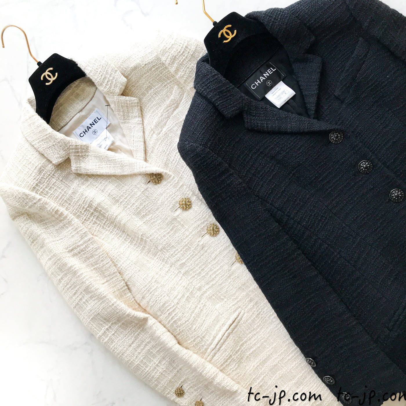CHANEL 12PF Gripoix Button Ivory Tweed Jacket 36 38 シャネル グリポア宝石ボタン・アイボリー・ツイード・ジャケット 即発