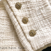 CHANEL 12PF Gripoix Button Ivory Tweed Jacket 36 38 シャネル グリポア宝石ボタン・アイボリー・ツイード・ジャケット 即発