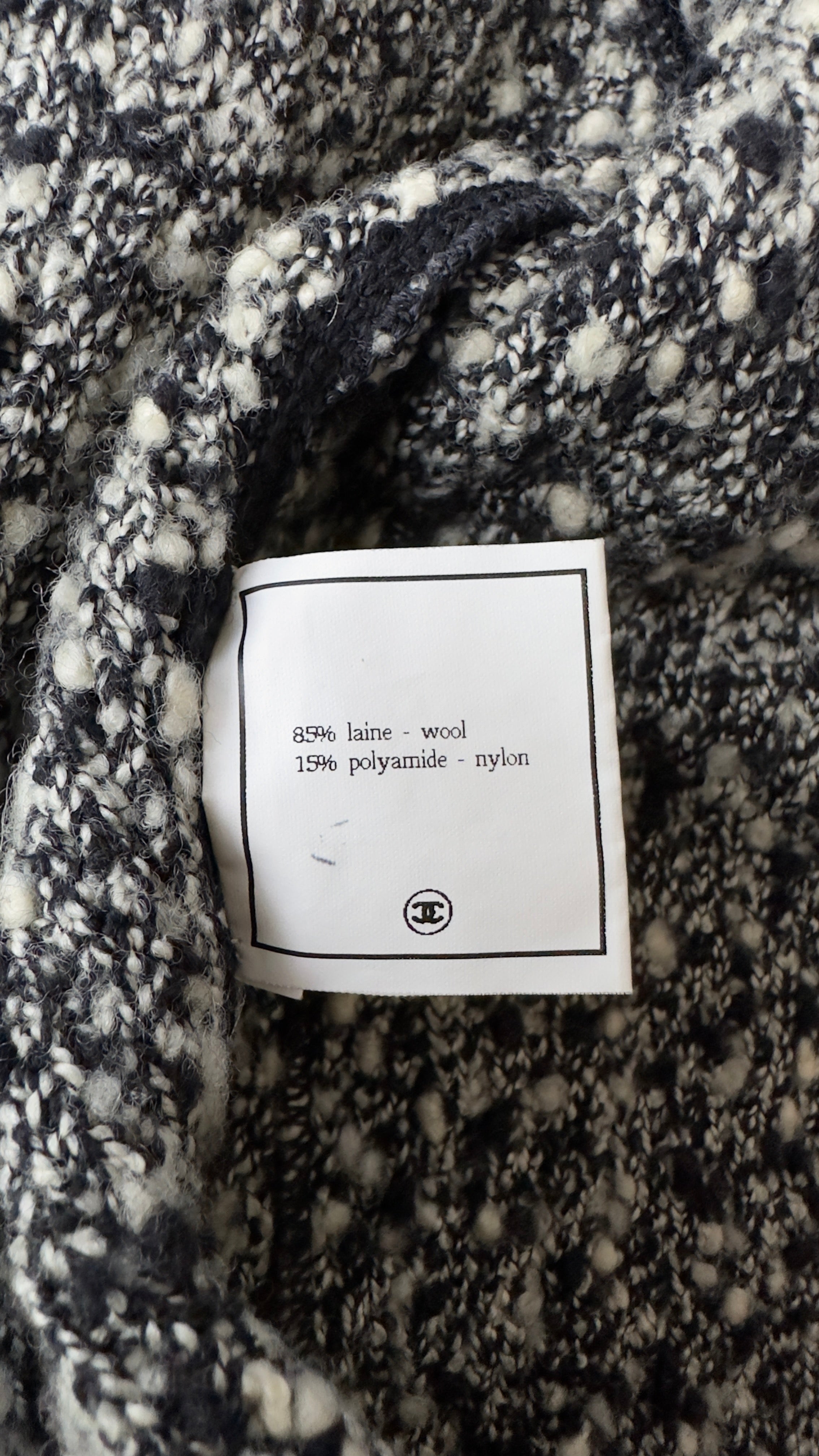 CHANEL 94A Black White Cardigan Jacket & Dress Set 38 シャネル ブラック・ホワイト・カーディガン・ジャケット&ワンピース 即発