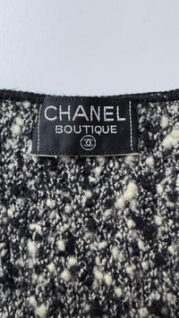 CHANEL 94A Black White Cardigan Jacket & Dress Set 38 シャネル ブラック・ホワイト・カーディガン・ジャケット&ワンピース 即発