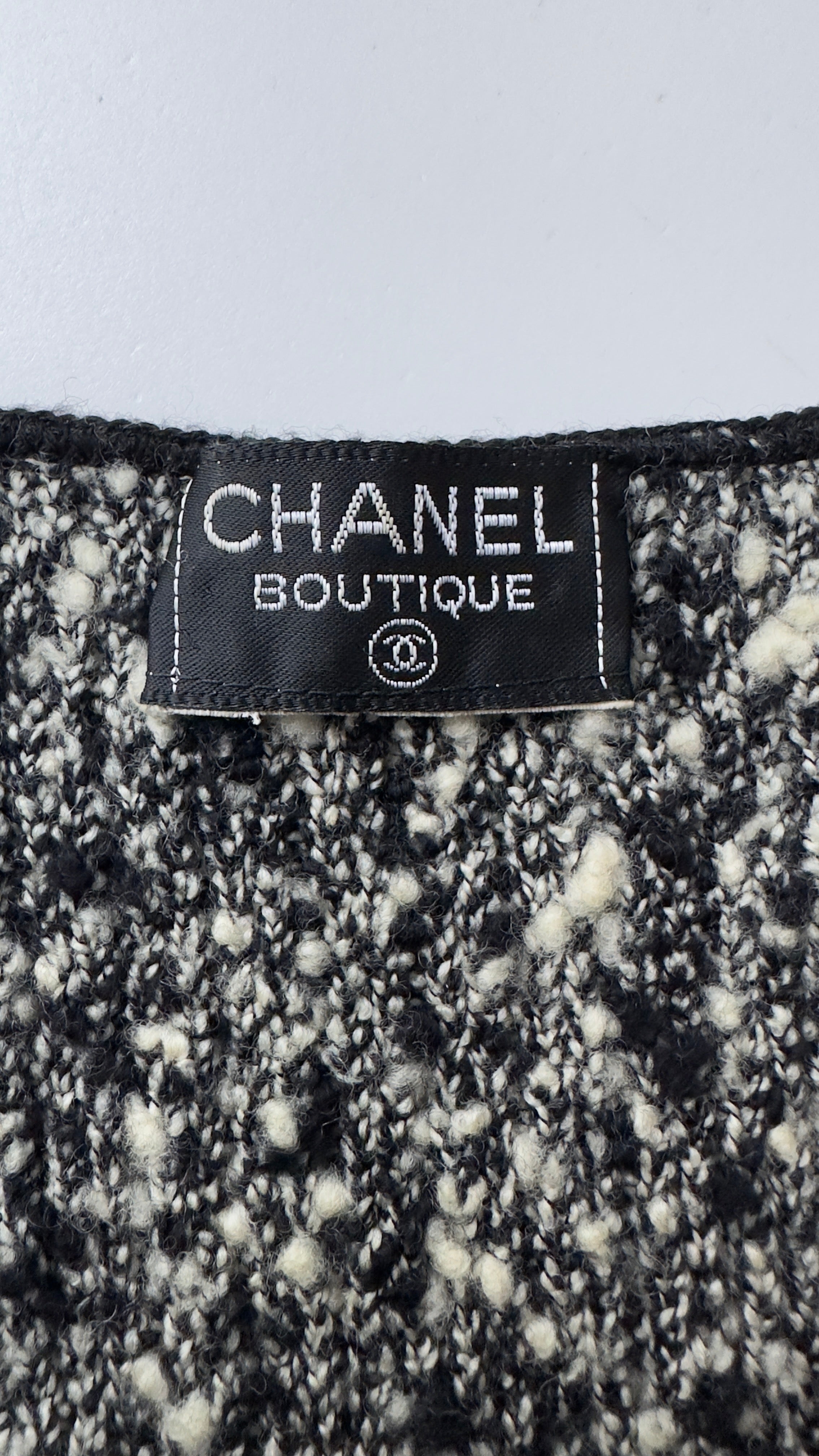 CHANEL 94A Black White Cardigan Jacket & Dress Set 38 シャネル ブラック・ホワイト・カーディガン・ジャケット&ワンピース 即発