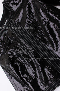 CHANEL 13C Black Sequins Cropped Party Zipper Jacket Keira Knightley 34 36 シャネル ブラック スパンコール クロップド丈 パーディー ジッパー ジャケット キーラ・ナイトレイ 着用 即発