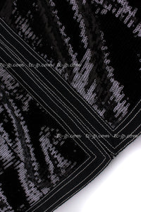 CHANEL 13C Black Sequins Cropped Party Zipper Jacket Keira Knightley 34 36 シャネル ブラック スパンコール クロップド丈 パーディー ジッパー ジャケット キーラ・ナイトレイ 着用 即発