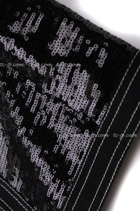 CHANEL 13C Black Sequins Cropped Party Zipper Jacket Keira Knightley 34 36 シャネル ブラック スパンコール クロップド丈 パーディー ジッパー ジャケット キーラ・ナイトレイ 着用 即発