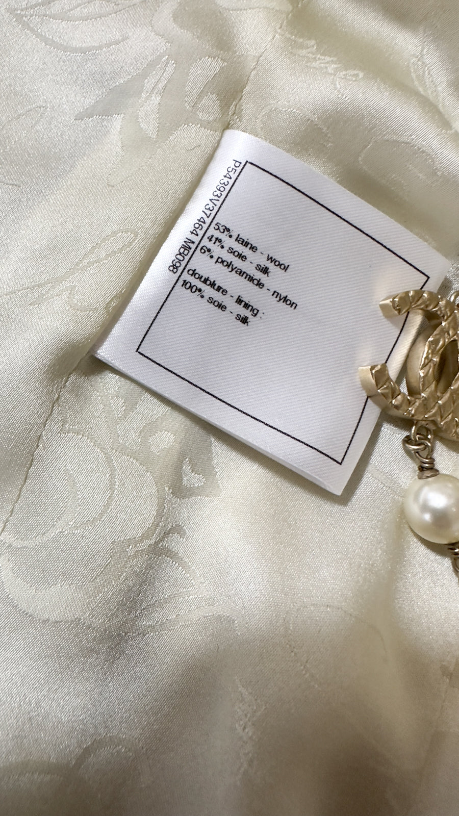 CHANEL 16PF Ivory Black Wool Silk Double Tweed Coat 34 36 38 40 シャネル アイボリー ブラック ウール シルク チェック ツイード コート メンズも!即発