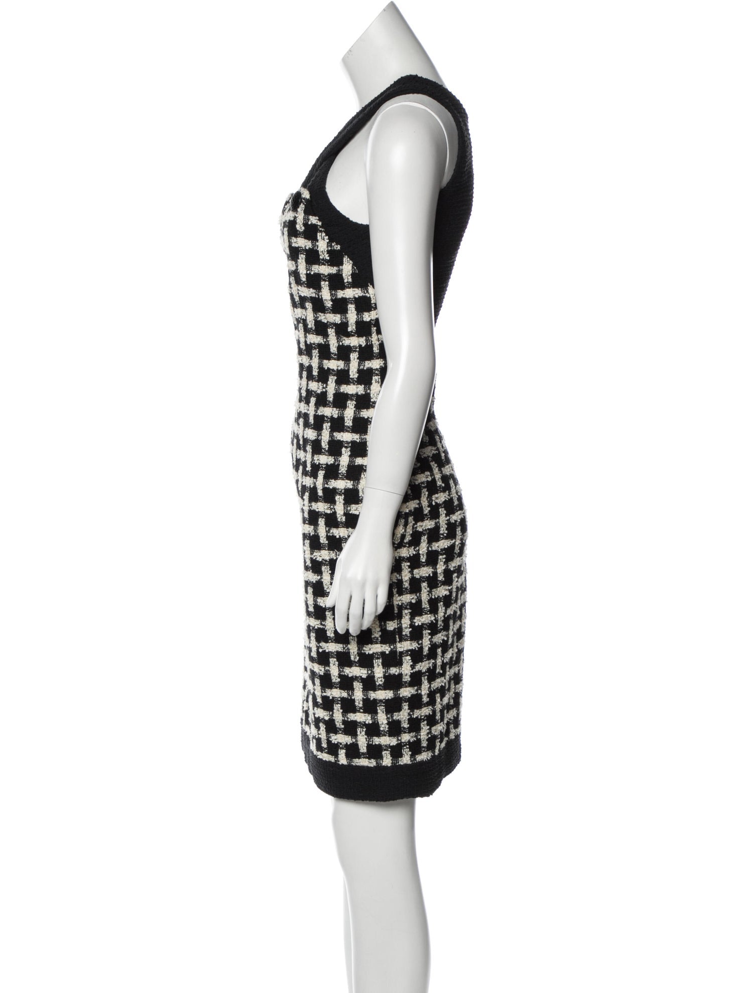 CHANEL 09S Black Sleeveless Tweed Dress 34 シャネル ブラック・ペイント・ワンピース 即発