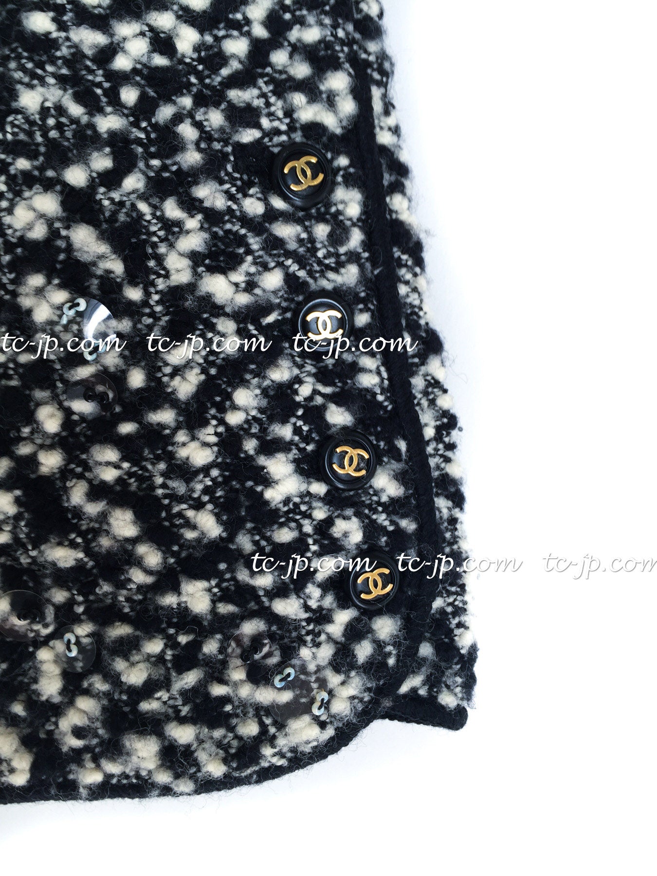 CHANEL 94A Black White Cardigan Jacket & Dress Set 38 シャネル ブラック・ホワイト・カーディガン・ジャケット&ワンピース 即発