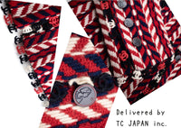CHANEL 04A Red Navy Tricolore CC Logo Trim Wool Tweed Jacket Skirt Suit 36 38 ① シャネル レッド ネイビー トリコロール ウール ツイード ジャケット スカート スーツ 即発