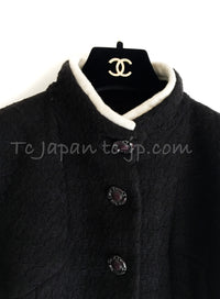 CHANEL 18PA 18B Brown Wool 100 Stand Collar Pleated Tweed Jacket 42 シャネル ブラウン ウール 100 スタンド カラー プリーツ ツイード ジャケット 即発