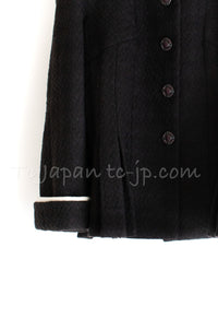 CHANEL 18PA 18B Brown Wool 100 Stand Collar Pleated Tweed Jacket 42 シャネル ブラウン ウール 100 スタンド カラー プリーツ ツイード ジャケット 即発