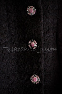 CHANEL 18PA 18B Brown Wool 100 Stand Collar Pleated Tweed Jacket 42 シャネル ブラウン ウール 100 スタンド カラー プリーツ ツイード ジャケット 即発