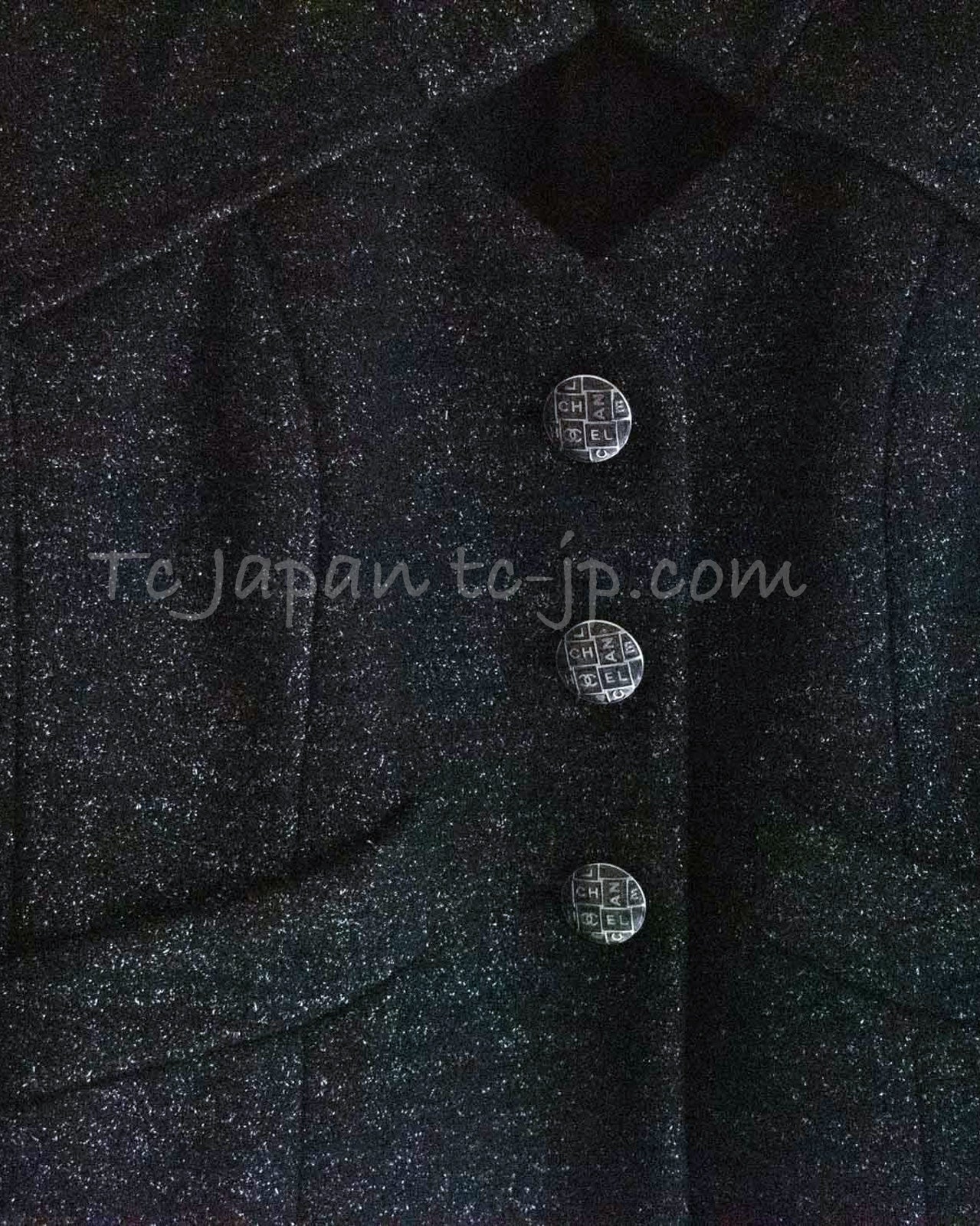 CHANEL 18PA Black Metallic Wool Thick Soft Jacket 40 シャネル ブラック メタリック 肉厚 ふんわり ウール ジャケット コート 即発