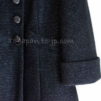 CHANEL 18PA Black Metallic Wool Thick Soft Jacket 40 シャネル ブラック メタリック 肉厚 ふんわり ウール ジャケット コート 即発