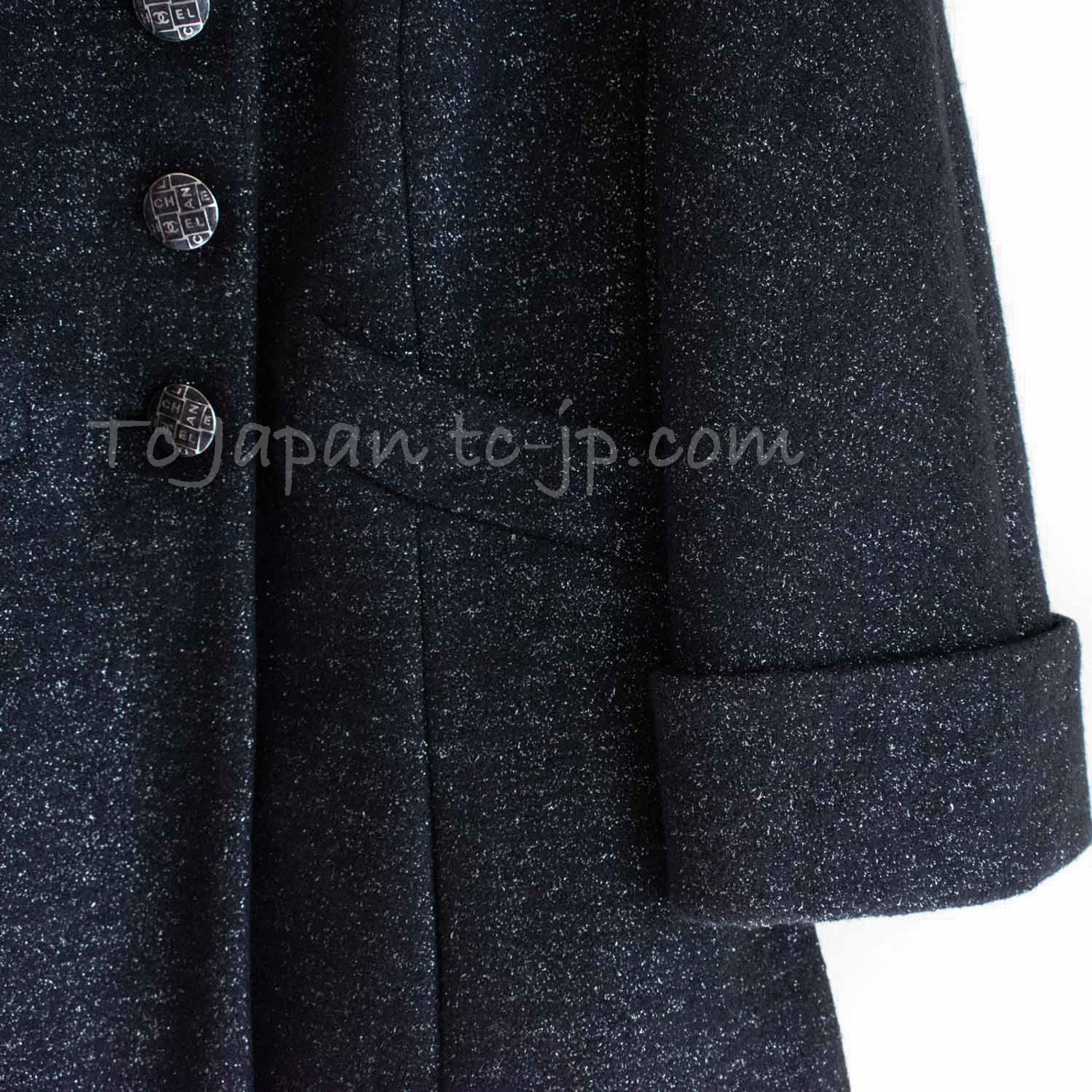 CHANEL 18PA Black Metallic Wool Thick Soft Jacket 40 シャネル ブラック メタリック 肉厚 ふんわり ウール ジャケット コート 即発