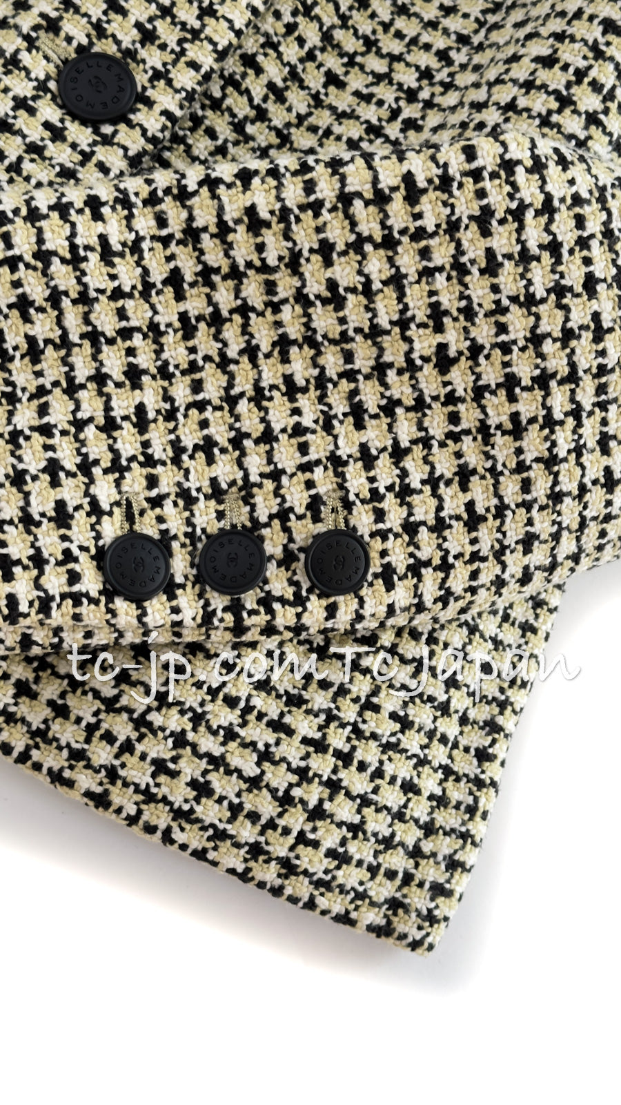 CHANEL 02S Green Black Cotton Tweed Jacket 38 40 シャネル グリーン・ブラック・コットン・ツイード・ジャケット 即発