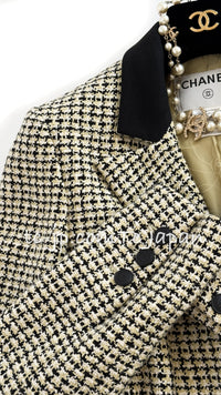 CHANEL 02S Green Black Cotton Tweed Jacket 38 40 シャネル グリーン・ブラック・コットン・ツイード・ジャケット 即発