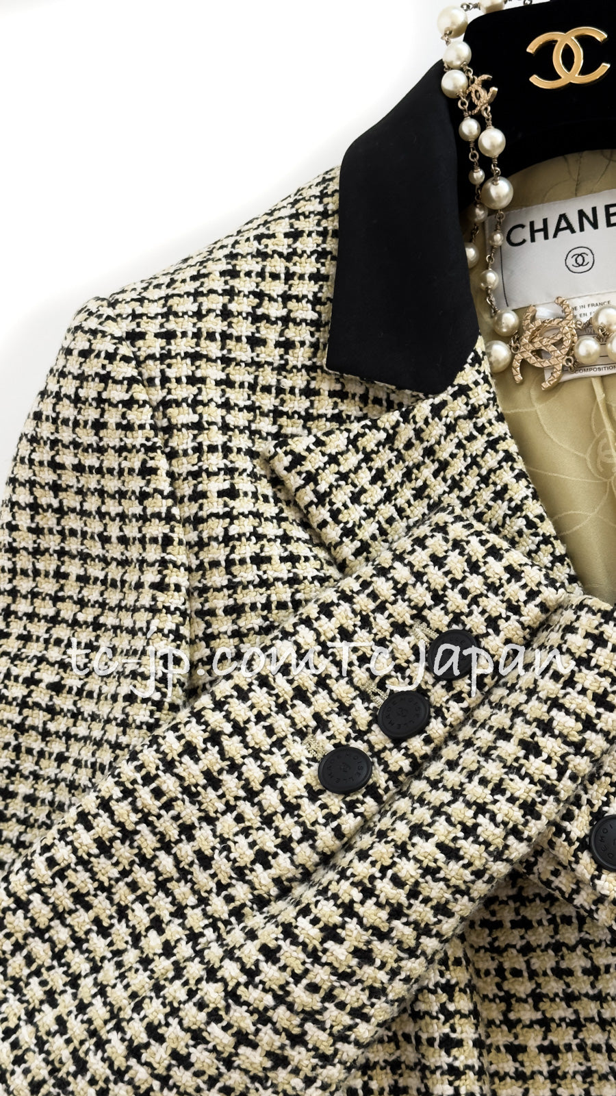 CHANEL 02S Green Black Cotton Tweed Jacket 38 40 シャネル グリーン・ブラック・コットン・ツイード・ジャケット 即発