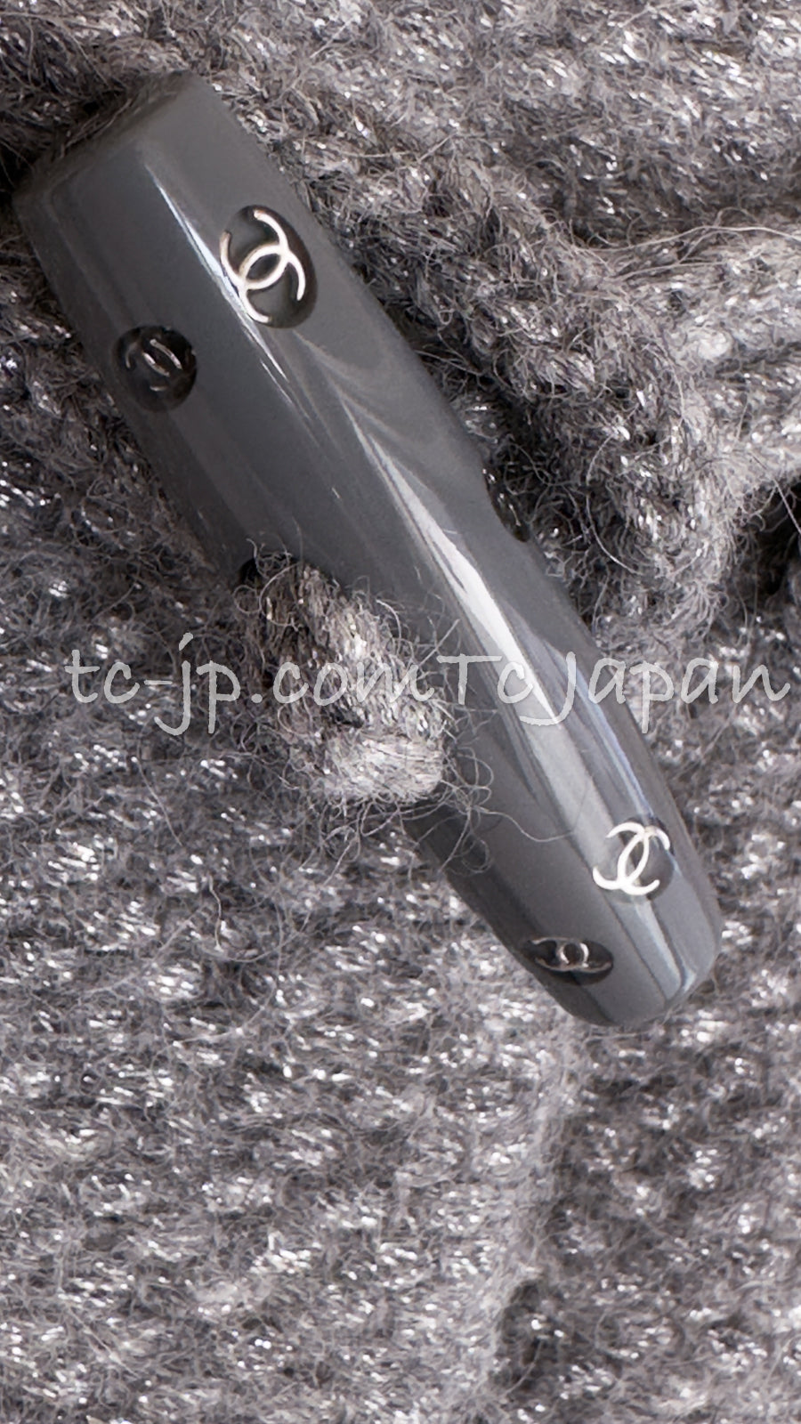 CHANEL 21B Gray Silver Wool Alpaca Blouson Duffel Coat 36 38 42 44 46 シャネル グレー シルバー ウール アルパカ ブルゾン ダッフル コート 即発