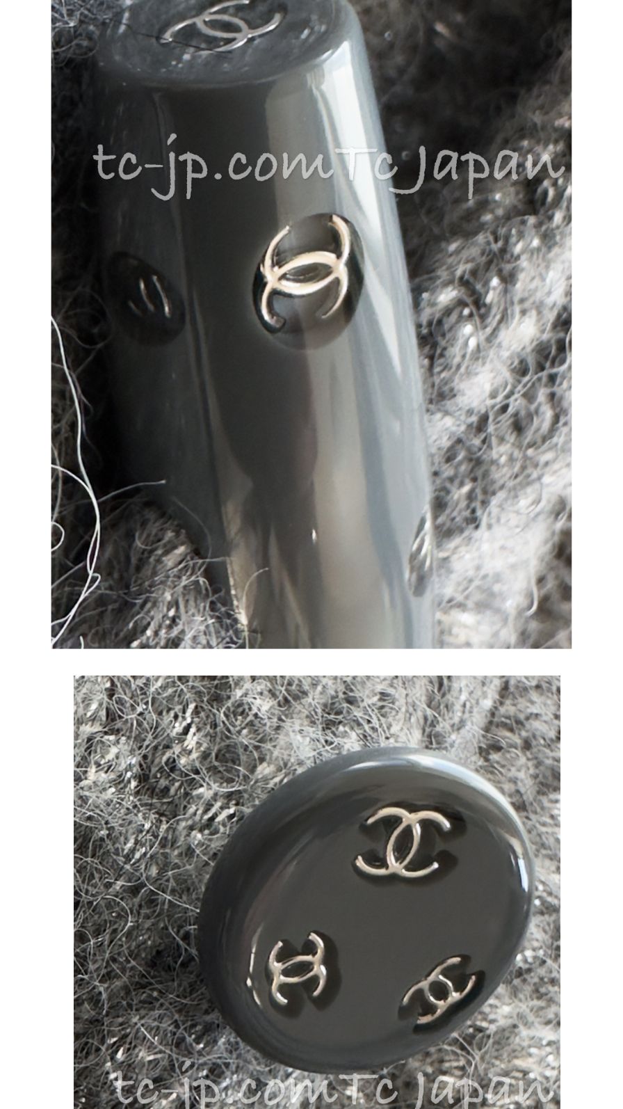 CHANEL 21B Gray Silver Wool Alpaca Blouson Duffel Coat 36 38 42 44 46 シャネル グレー シルバー ウール アルパカ ブルゾン ダッフル コート 即発