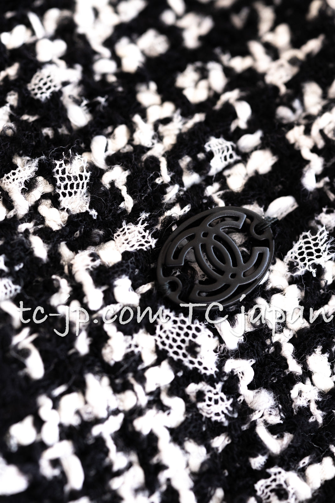 CHANEL 09S Black White Wool Cotton Tweed Skirt 34 シャネル ブラック ホワイト ウール コットン ツイード スカート 即発