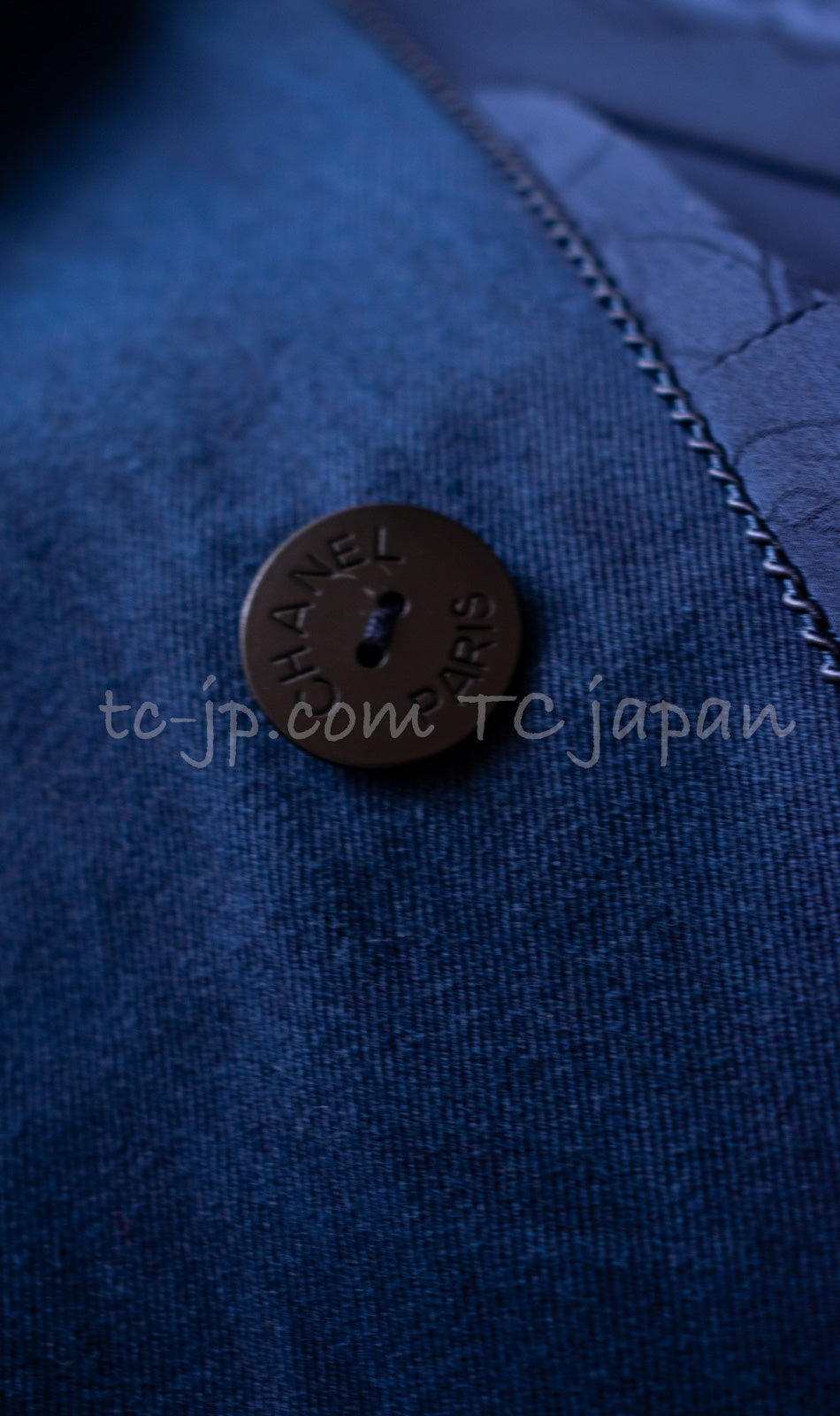 CHANEL 13S Laura Bailey Navy Cotton Trench Coat 36 38 シャネル ネイビー コットン ギャバジン トレンチ コート 即発