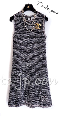 CHANEL 11S Courteney Cox Navy Blue CC Logo Dress Cardigan 34 シャネル コートニー コックス着 ネイビー CCロゴ ニット ワンピース カーディガン 即発 - TC JAPAN