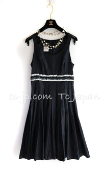 CHANEL 07C Black White Keira Knightley Silk Tafta Cocktail Dress 36 38 シャネル ブラック ホワイト女優 キーラ ナイトレイ 着 シルク タフタ カクテル ドレス ワンピース 即発
