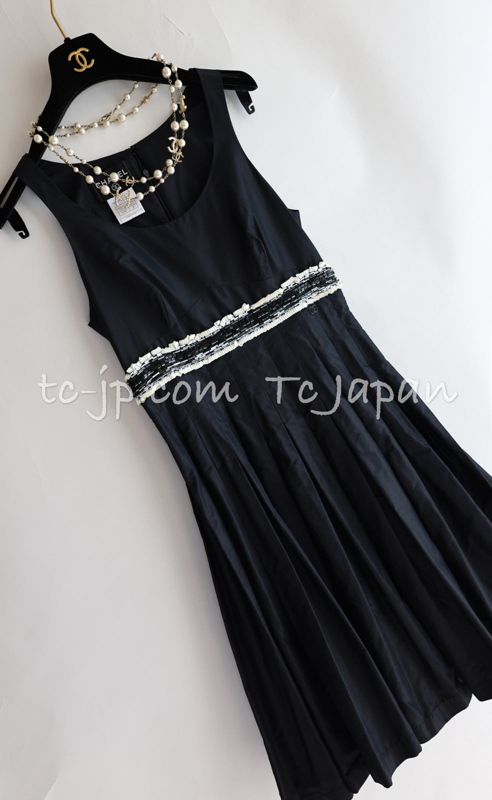 CAHNEL 07C Black White Keira Knightley Silk Tafta Cocktail Dress 36 38 シャネル ブラック ホワイト女優 キーラ ナイトレイ 着 シルク タフタ カクテル ドレス ワンピース 画像4