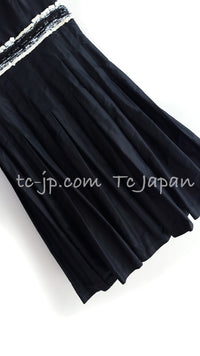 CHANEL 07C Black White Keira Knightley Silk Tafta Cocktail Dress 36 38 シャネル ブラック ホワイト女優 キーラ ナイトレイ 着 シルク タフタ カクテル ドレス ワンピース 即発