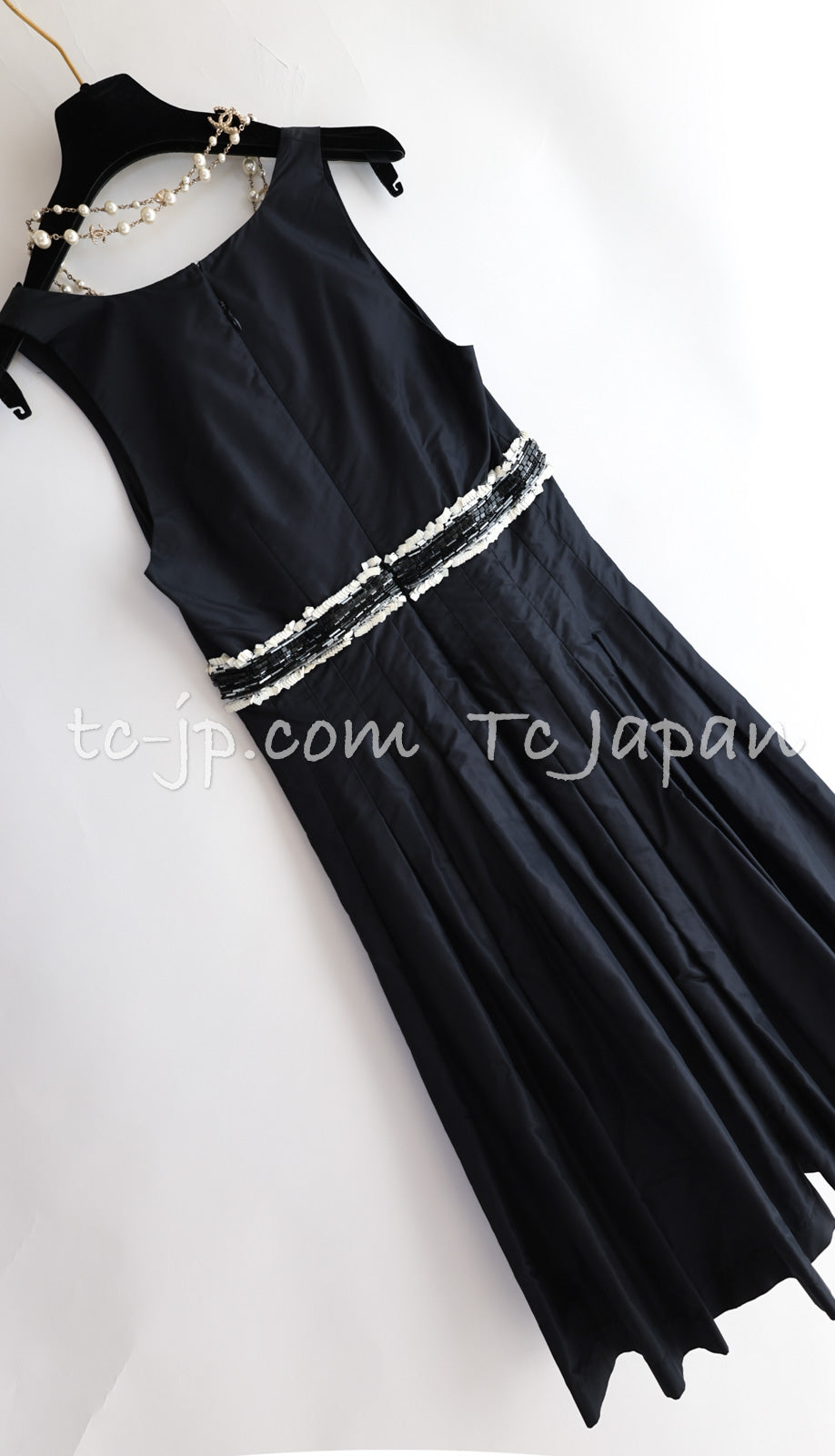 CHANEL 07C Black White Keira Knightley Silk Tafta Cocktail Dress 36 38 シャネル ブラック ホワイト女優 キーラ ナイトレイ 着 シルク タフタ カクテル ドレス ワンピース 即発