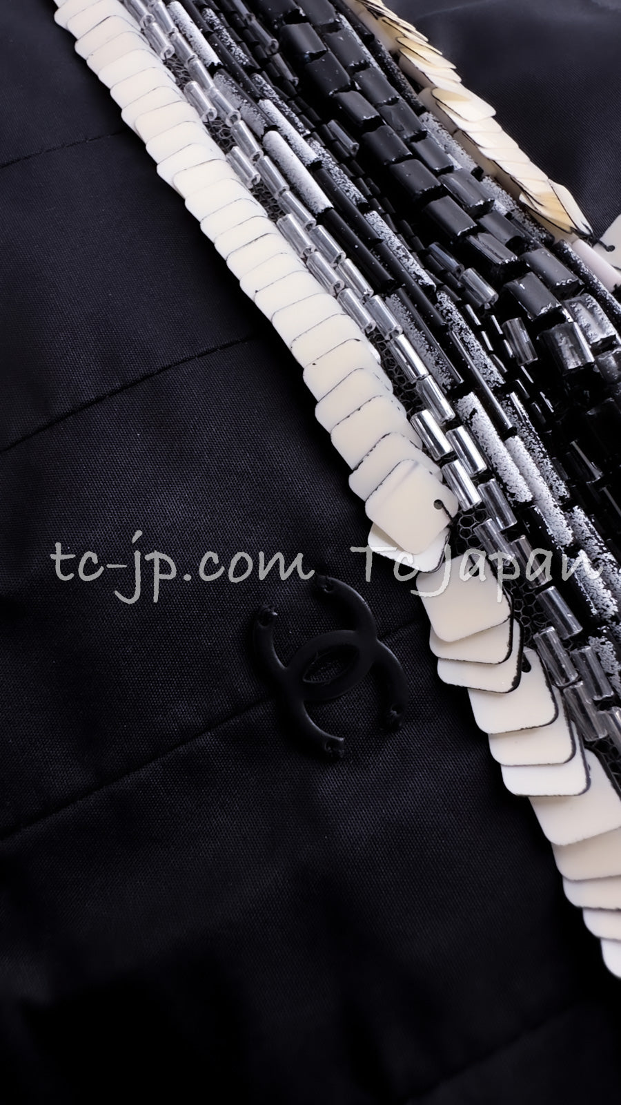 CHANEL 07C Black White Keira Knightley Silk Tafta Cocktail Dress 36 38 シャネル ブラック ホワイト女優 キーラ ナイトレイ 着 シルク タフタ カクテル ドレス ワンピース 即発