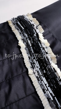 CHANEL 07C Black White Keira Knightley Silk Tafta Cocktail Dress 36 38 シャネル ブラック ホワイト女優 キーラ ナイトレイ 着 シルク タフタ カクテル ドレス ワンピース 即発