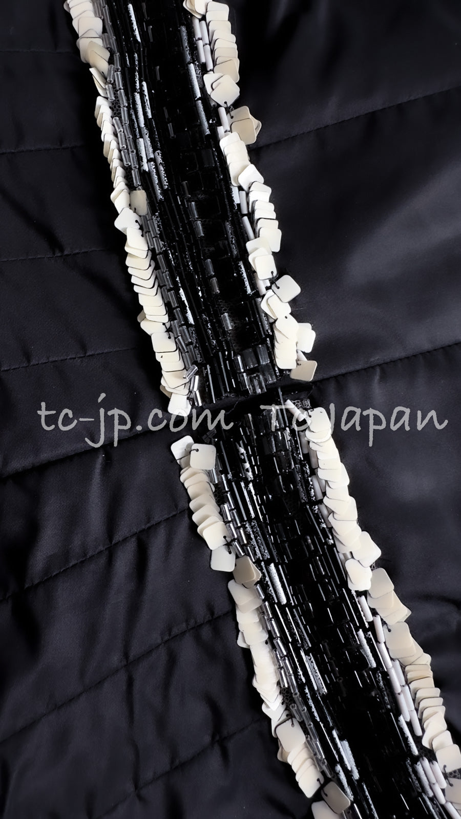 CHANEL 07C Black White Keira Knightley Silk Tafta Cocktail Dress 36 38 シャネル ブラック ホワイト女優 キーラ ナイトレイ 着 シルク タフタ カクテル ドレス ワンピース 即発