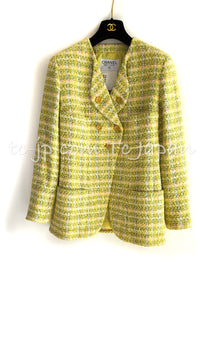 CHANEL 94S Vintage Documented Yellow ICONIC Cindy Crawford Jacket 40 シャネル ヴィンテージ イエローミックス スーパーモデル ジャケット 即発