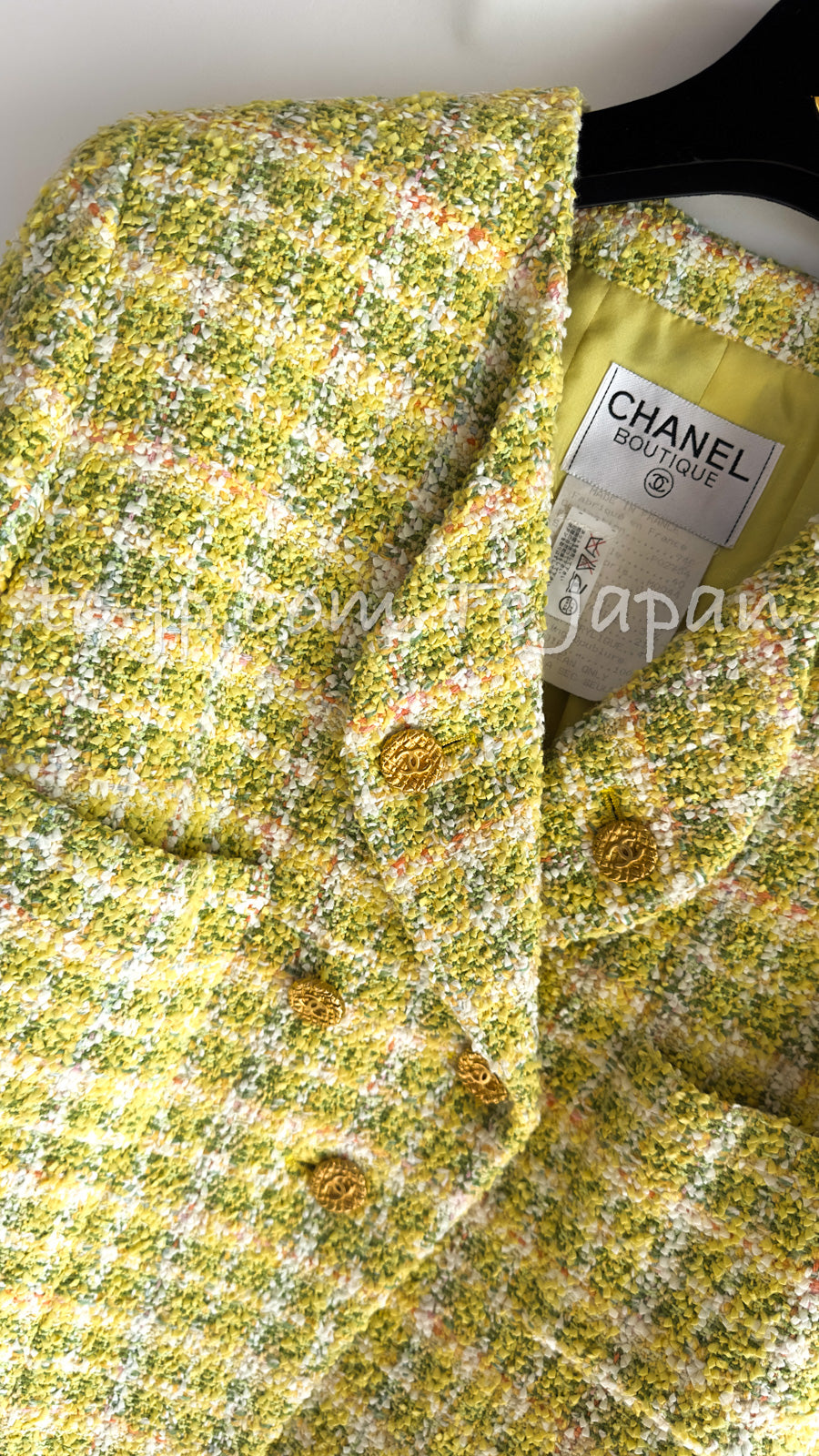 CHANEL 94S Vintage Documented Yellow ICONIC Cindy Crawford Jacket 40 シャネル ヴィンテージ イエローミックス スーパーモデル ジャケット 即発