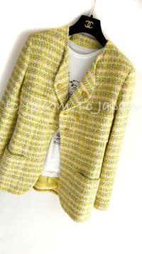 CHANEL 94S Vintage Documented Yellow ICONIC Cindy Crawford Jacket 40 シャネル ヴィンテージ イエローミックス スーパーモデル ジャケット 即発