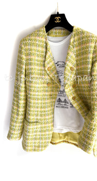 CHANEL 94S Vintage Documented Yellow ICONIC Cindy Crawford Jacket 40 シャネル ヴィンテージ イエローミックス スーパーモデル ジャケット 即発