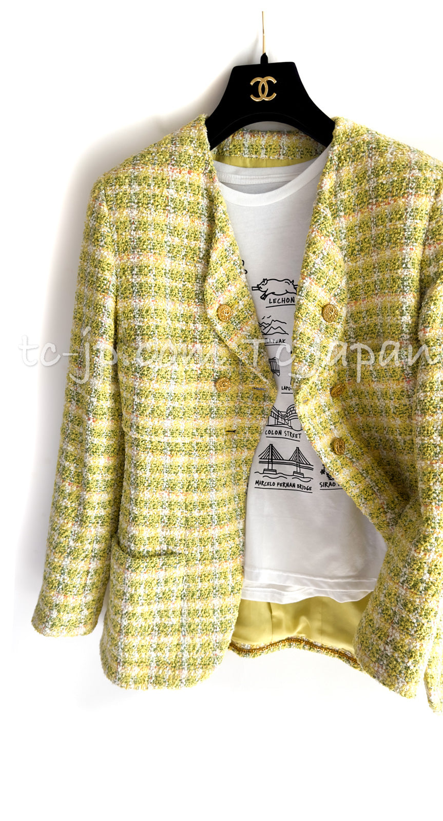 CHANEL 94S Vintage Documented Yellow ICONIC Cindy Crawford Jacket 40 シャネル ヴィンテージ イエローミックス スーパーモデル ジャケット 即発
