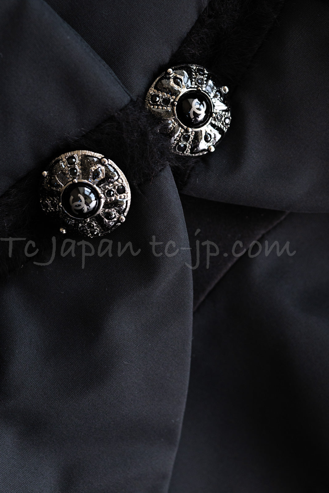CHANEL 10A Black Alpaca Wool Gripox Buttons Jacket 38 シャネル ブラック アルパカ ウール グリポワ 宝石ボタン ペプラム ジャケット 即発