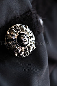 CHANEL 10A Black Alpaca Wool Gripox Buttons Jacket 38 シャネル ブラック アルパカ ウール グリポワ 宝石ボタン ペプラム ジャケット 即発